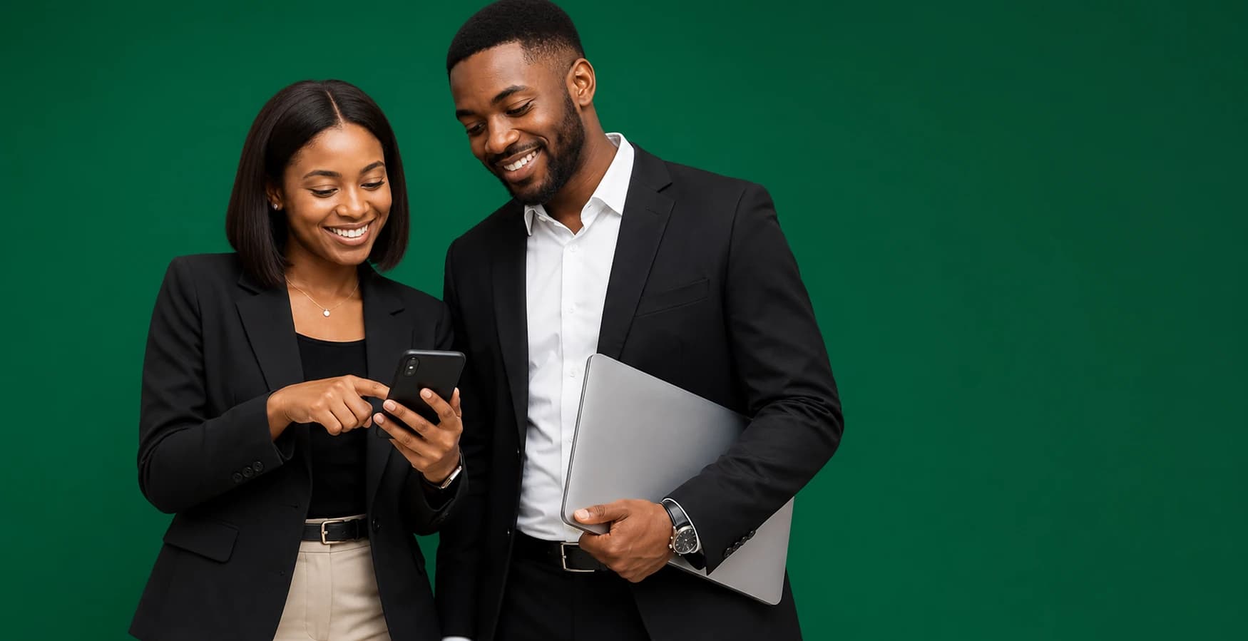 Nigerian professionals chatting with ITShop about custom laptop rental specifications